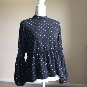 Boohoo polkadot blouse